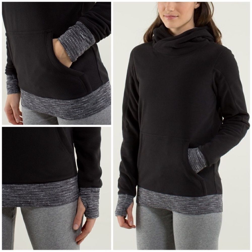Lululemon women’s hooded Fleece pullover sweatshirt with hand covers size 4 - Picture 2 of 7
